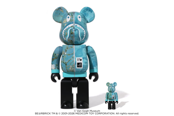 BAPE X VGM - ALMOND BLOSSOM SHARK BE@RBRICK 100%&400%