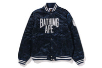 SOLID CAMO NYC LOGO NYLON VARSITY JACKET MENS