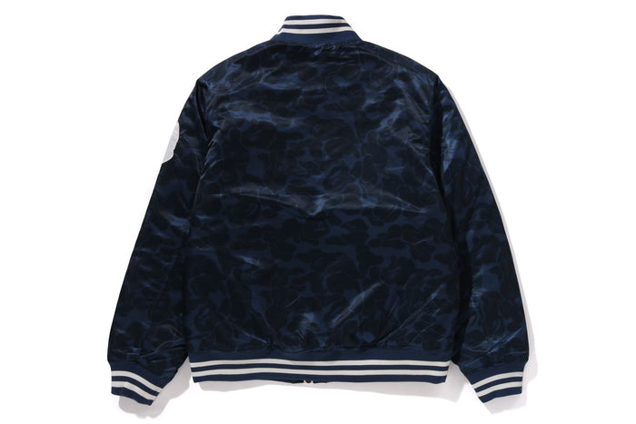 SOLID CAMO NYC LOGO NYLON VARSITY JACKET MENS