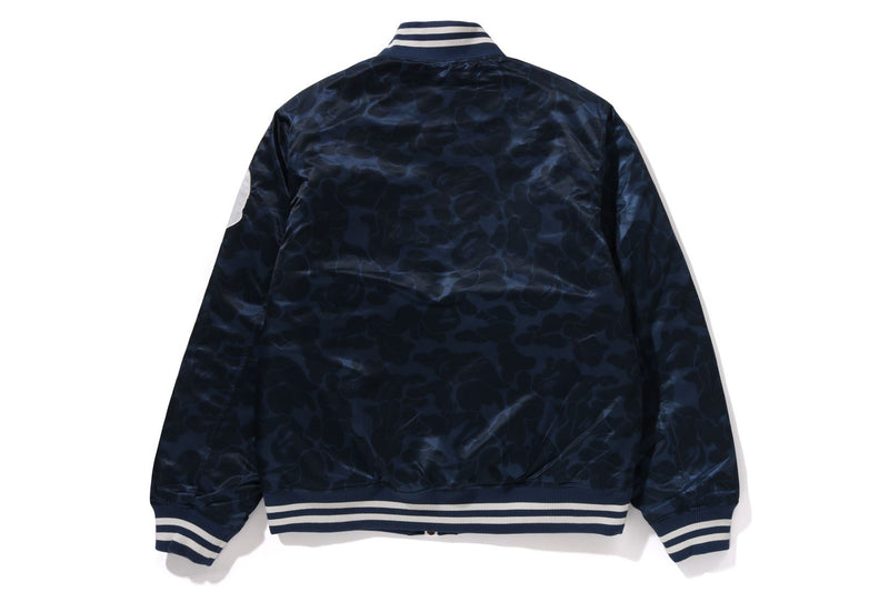 SOLID CAMO NYC LOGO NYLON VARSITY JACKET MENS