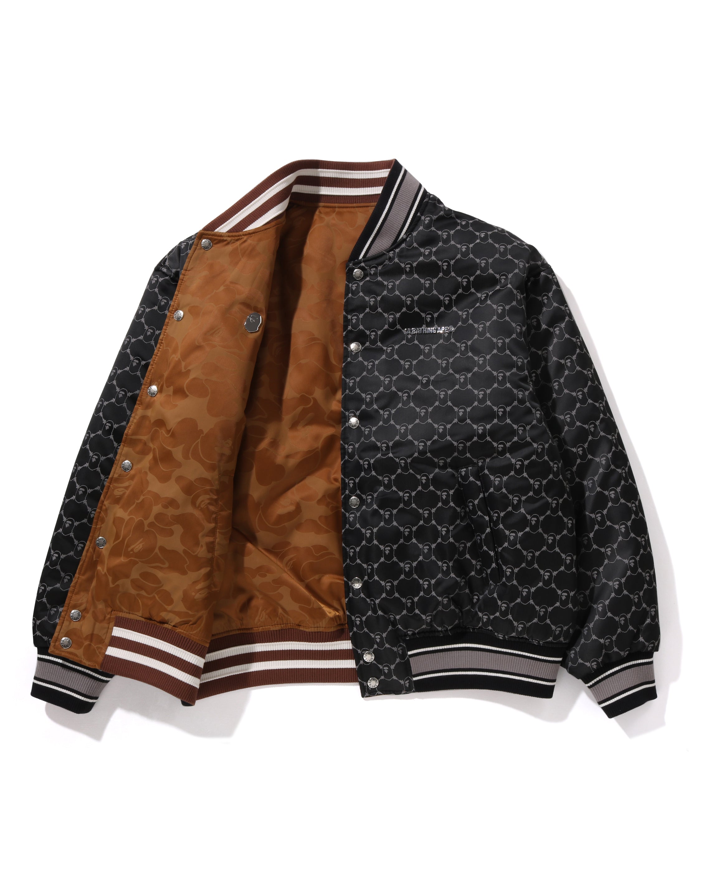SOLID CAMO JACQUARD NYLON REVERSIBLE BOMBER PADDED JACKET – eu