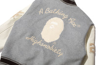 BAPE X HIGHSNOBIETY MULTI LOGO VARSITY JACKET
