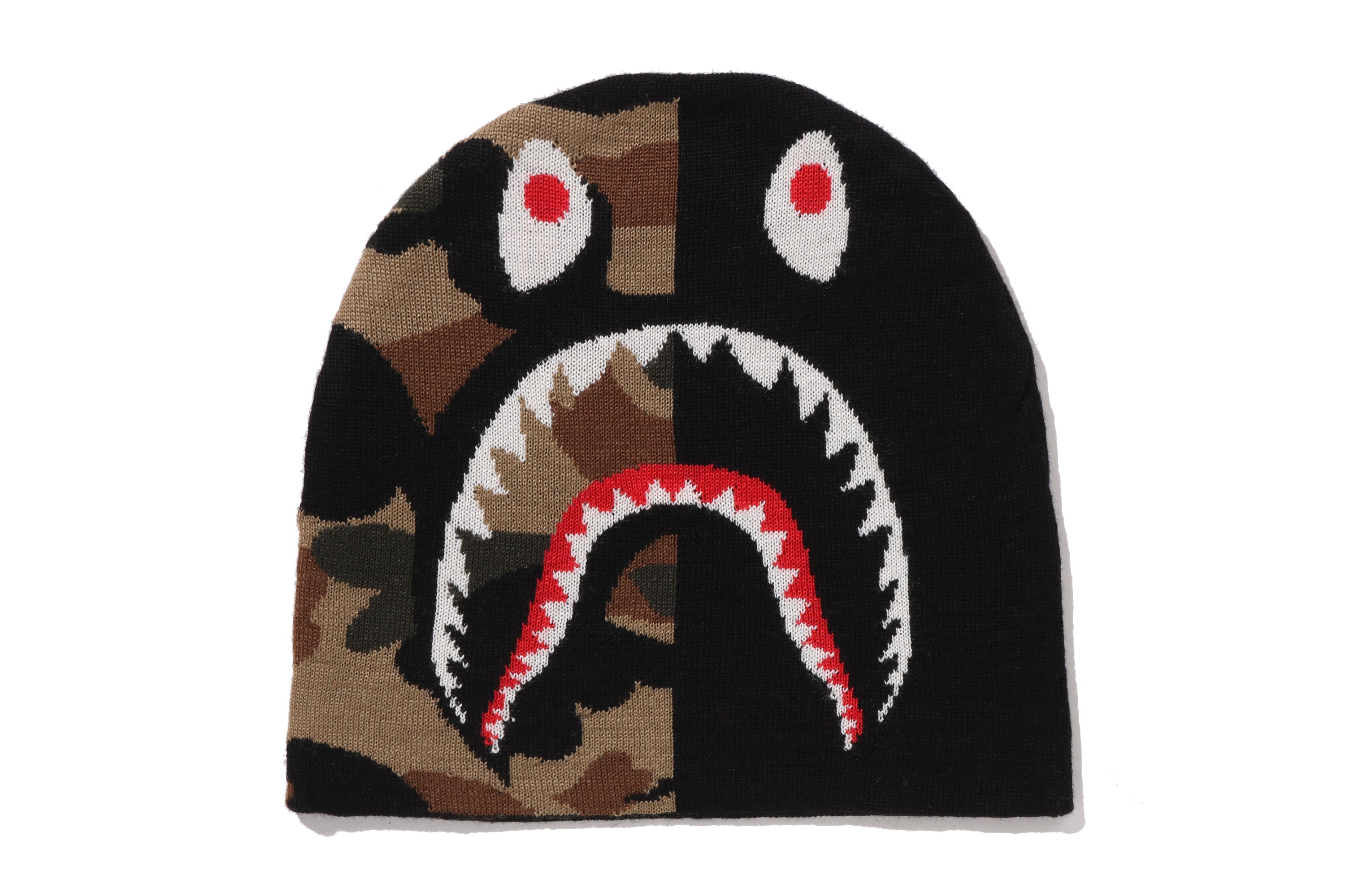 1ST CAMO SHARK KNIT CAP – eu.bape.com