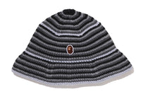 APE HEAD ONE POINT STRIPE KNIT HAT