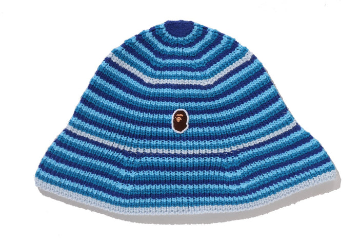APE HEAD ONE POINT STRIPE KNIT HAT