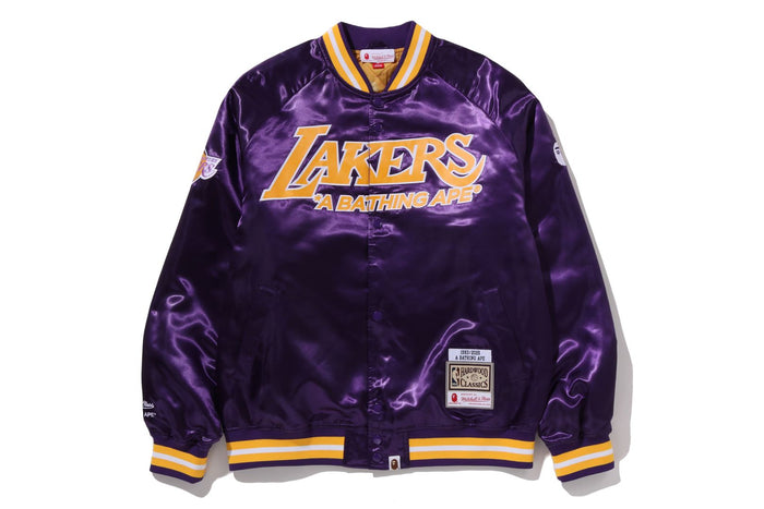 BAPE X M&N NBA - LOS ANGELES LAKERS SATIN JACKET