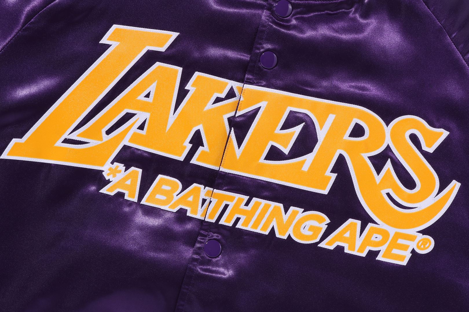 BAPE X M&N NBA - LOS ANGELES LAKERS SATIN JACKET – eu.bape.com