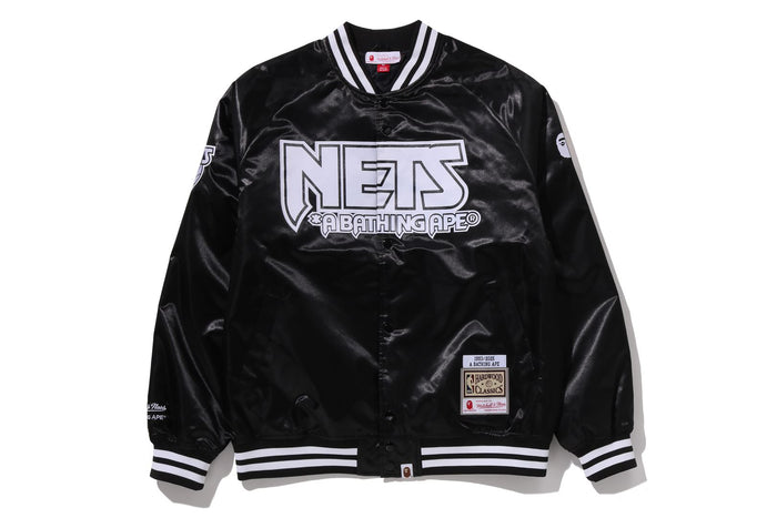 BAPE X M&N NBA - NEW JERSEY NETS SATIN JACKET
