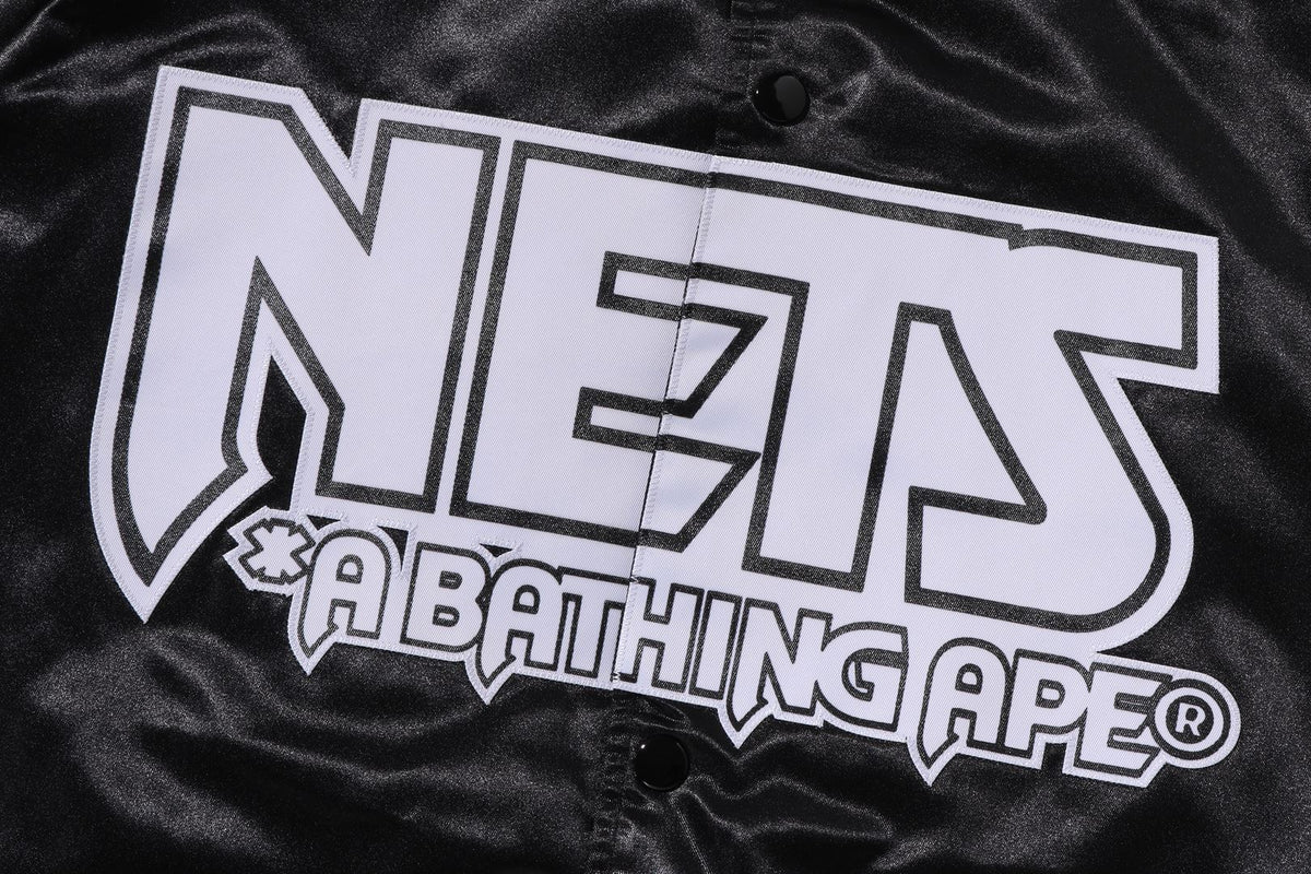 BAPE X M&N NBA - NEW JERSEY NETS SATIN JACKET