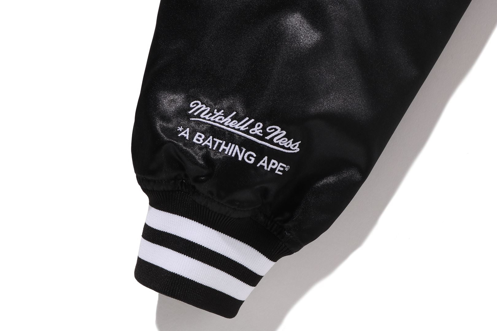 BAPE X M&N NBA - NEW JERSEY NETS SATIN JACKET – eu.bape.com