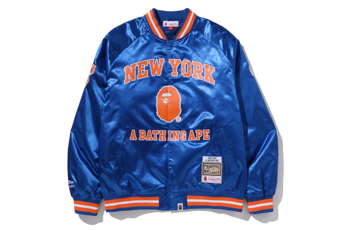 BAPE X M&N NBA - NEW YORK KNICKS SATIN JACKET