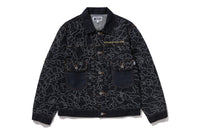 BAPE X OVO NEON 1ST CAMO JACQUARD DENIM JACKET