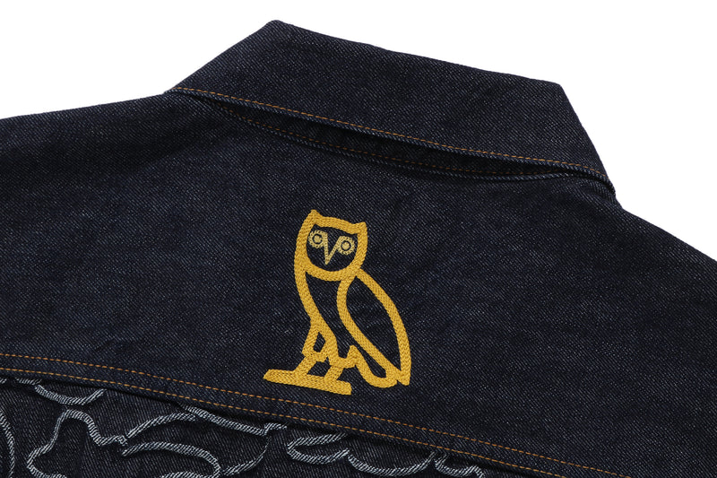 BAPE X OVO NEON 1ST CAMO JACQUARD DENIM JACKET