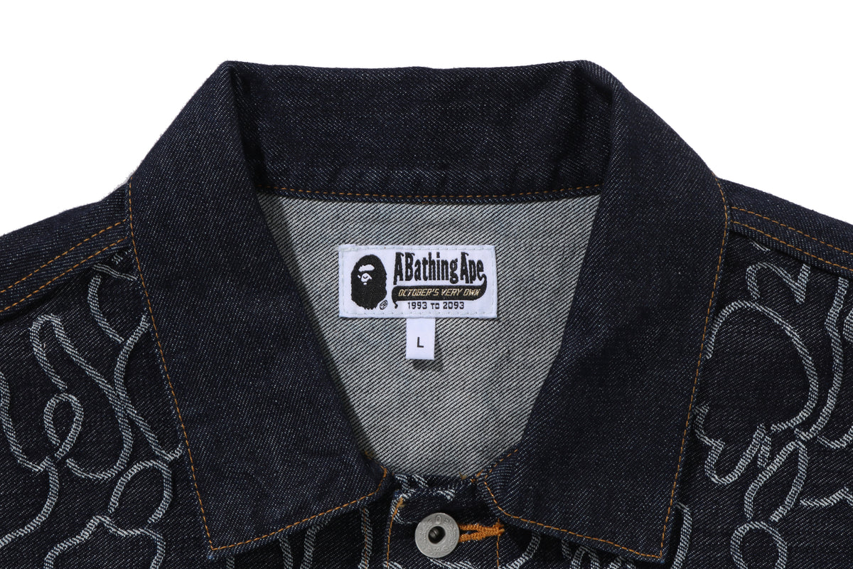 BAPE X OVO NEON 1ST CAMO JACQUARD DENIM JACKET