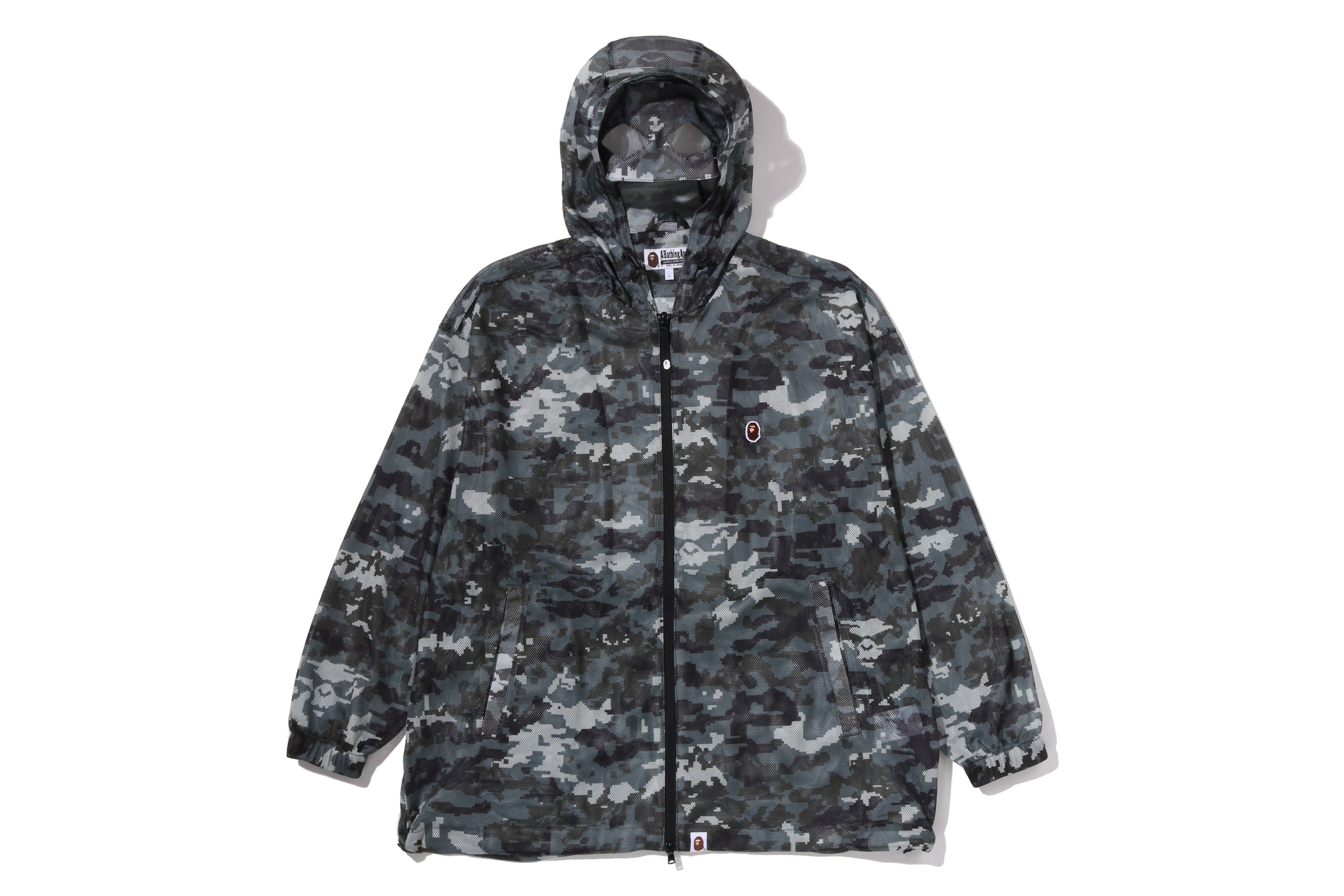 MULTI PIXEL CAMO MESH HOODIE JACKET – eu.bape.com