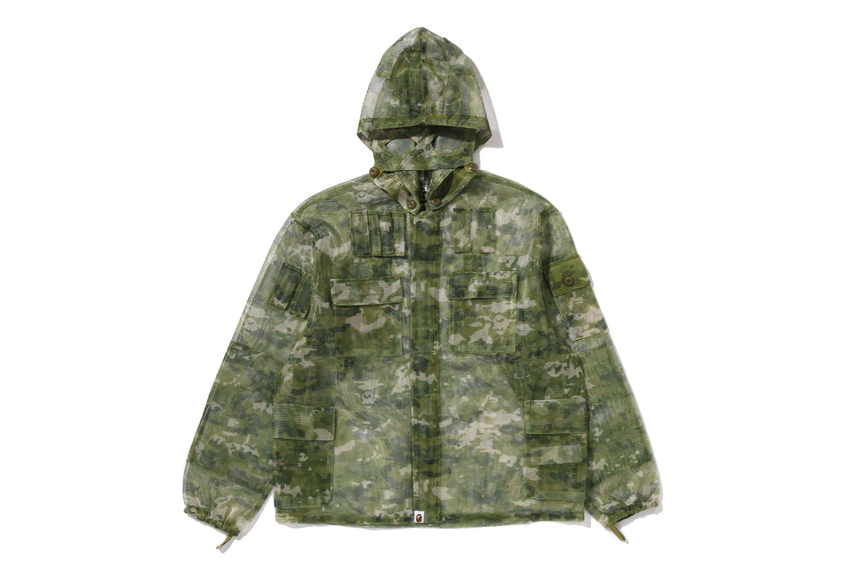 MULTI PIXEL CAMO MASK HOODED SHIRT JACKET