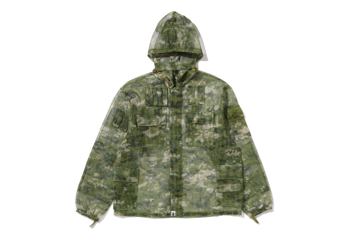 MULTI PIXEL CAMO MASK HOODED SHIRT JACKET