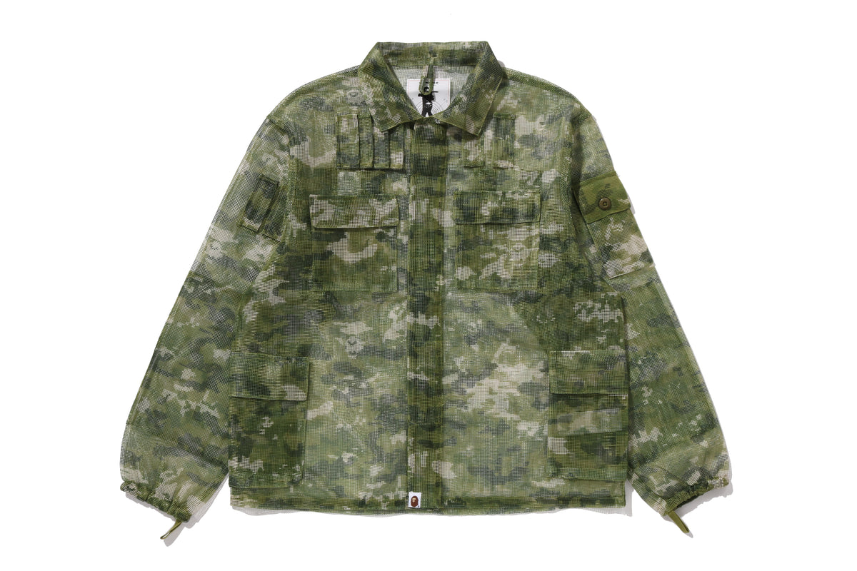 MULTI PIXEL CAMO MASK HOODED SHIRT JACKET