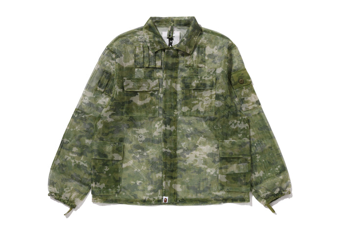 MULTI PIXEL CAMO MASK HOODED SHIRT JACKET