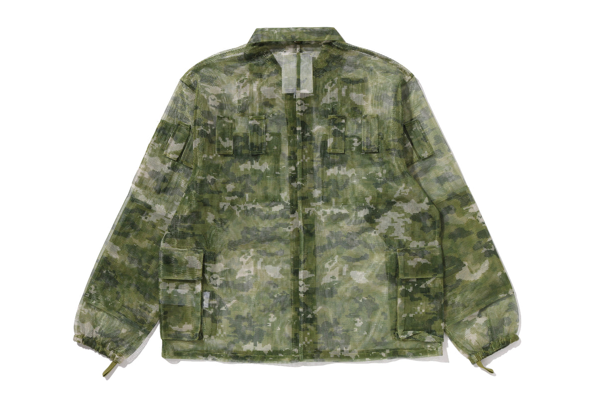 MULTI PIXEL CAMO MASK HOODED SHIRT JACKET