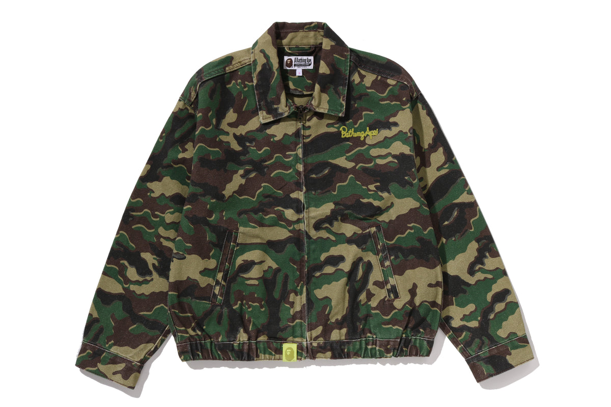 GLITCH WOODLAND CAMO BATHING APE LOGO WORKER JACKET LADIES