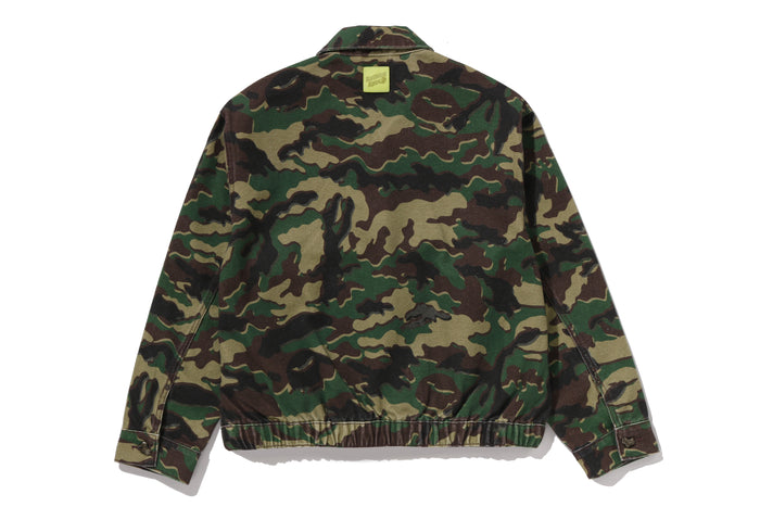 GLITCH WOODLAND CAMO BATHING APE LOGO WORKER JACKET LADIES