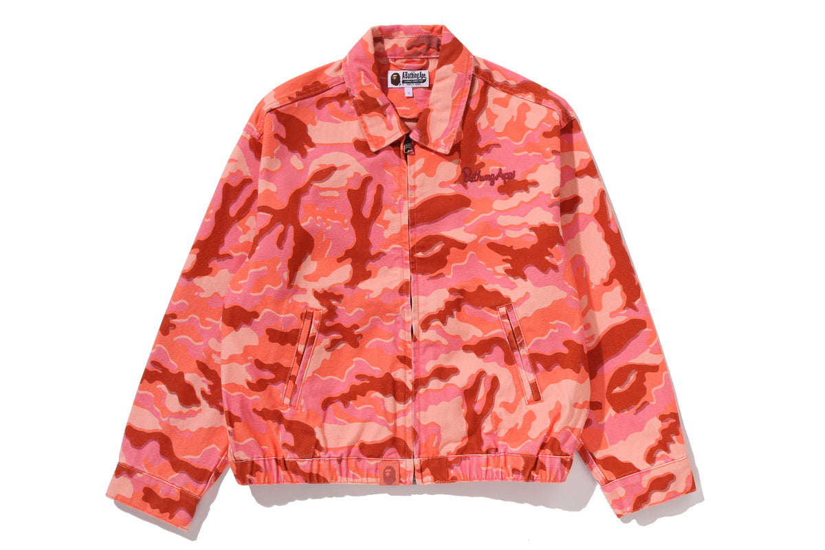GLITCH WOODLAND CAMO BATHING APE LOGO WORKER JACKET LADIES
