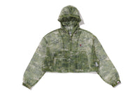 MULTI PIXEL CAMO MESH CROPPED HOOODED JACKET LADIES