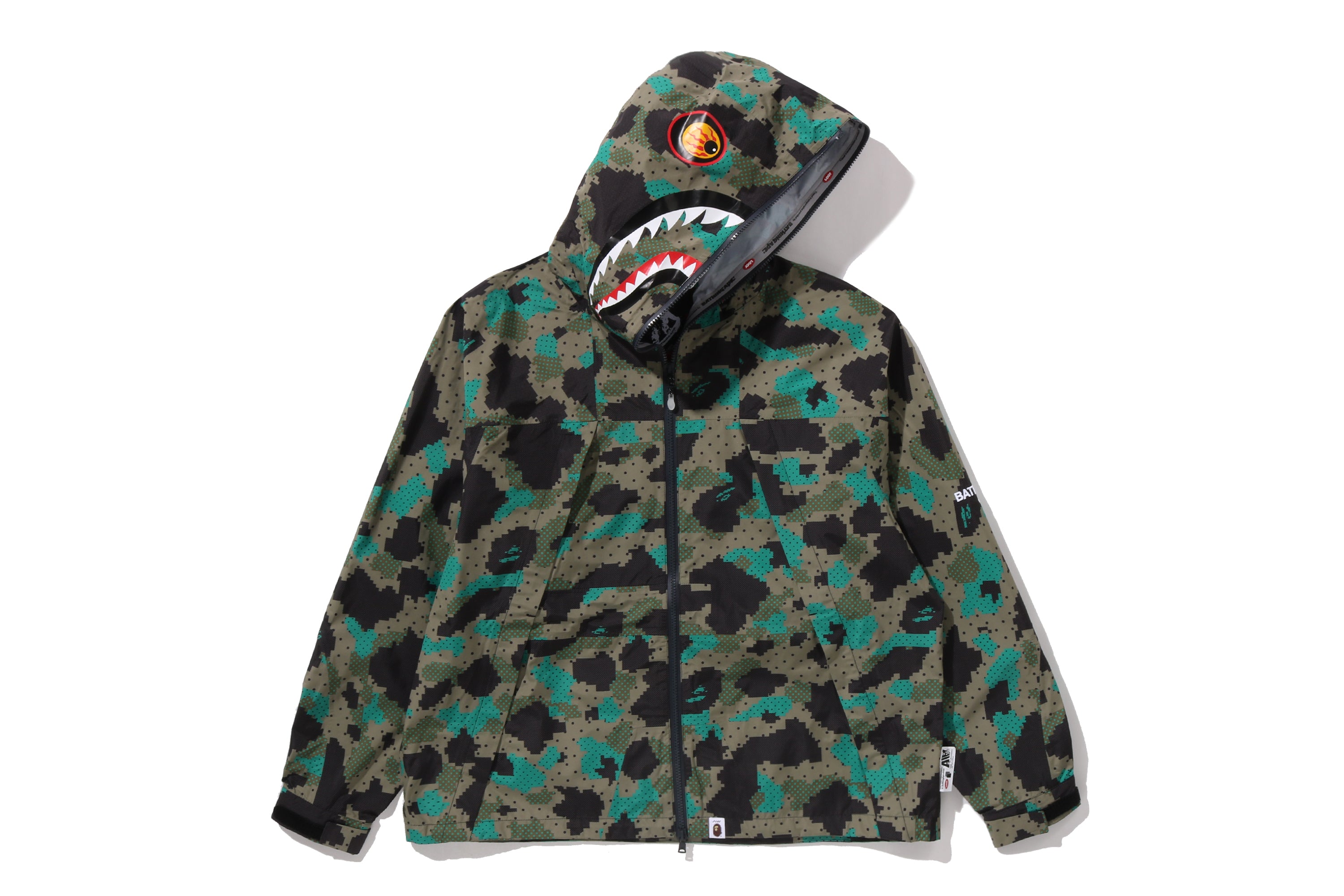 BAPE BY KAZUKI KURAISHI CAMO SHARK PACKABLE SNOWBOARD JACKET – eu