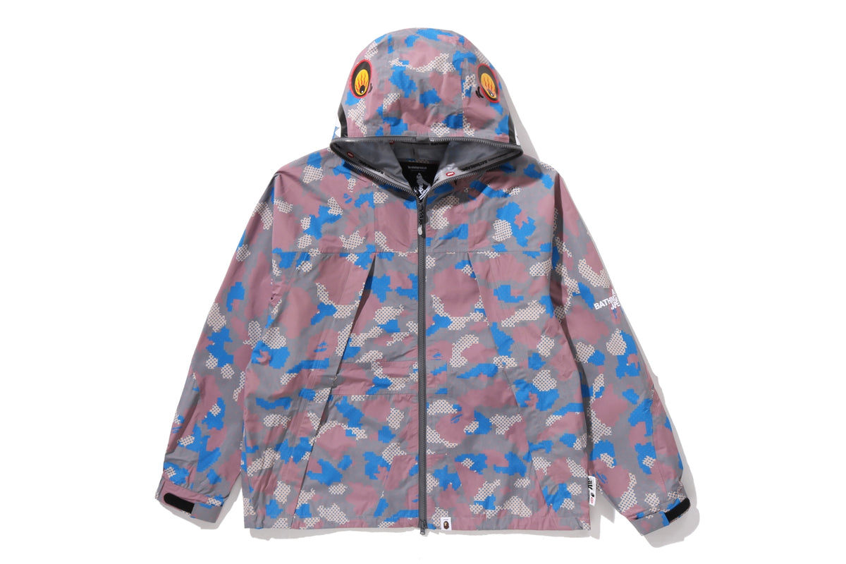 BAPE BY KAZUKI KURAISHI CAMO SHARK PACKABLE SNOWBOARD JACKET