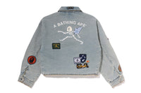 MULTI LOGO DENIM BOXY CROPPED JACKET LADIES