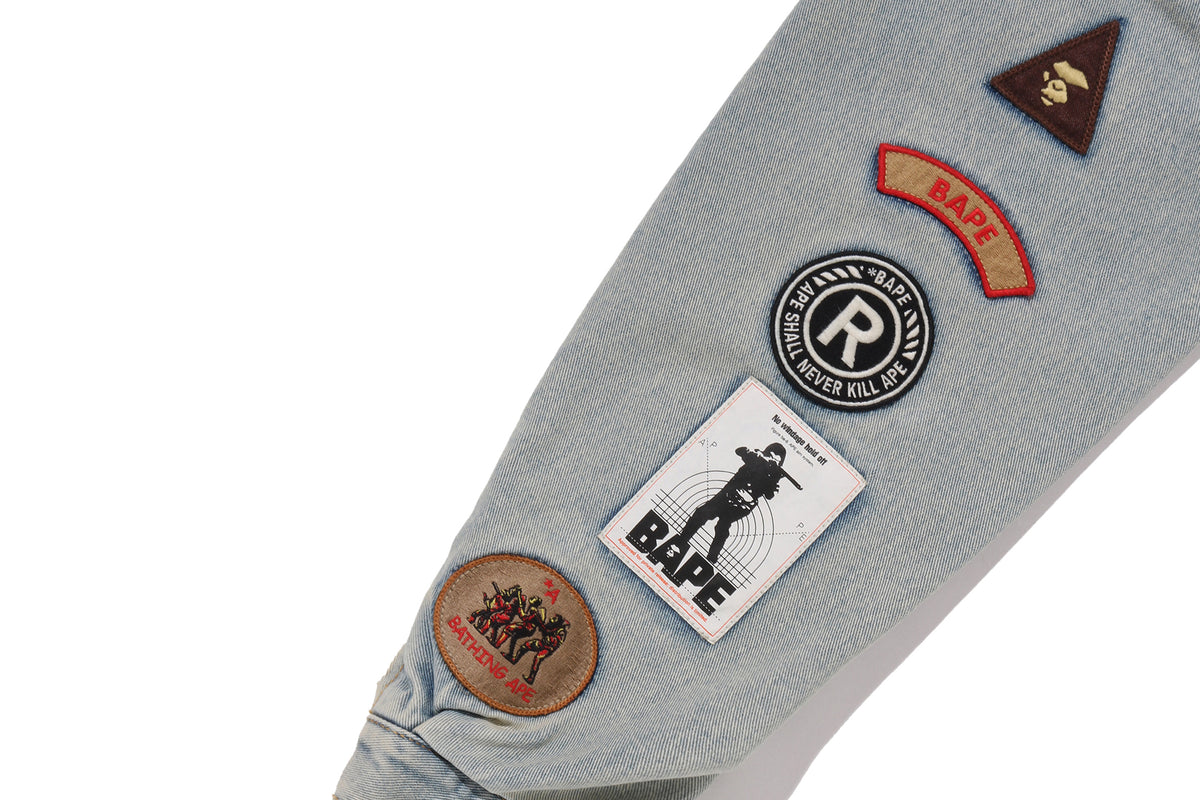 MULTI LOGO DENIM BOXY CROPPED JACKET LADIES