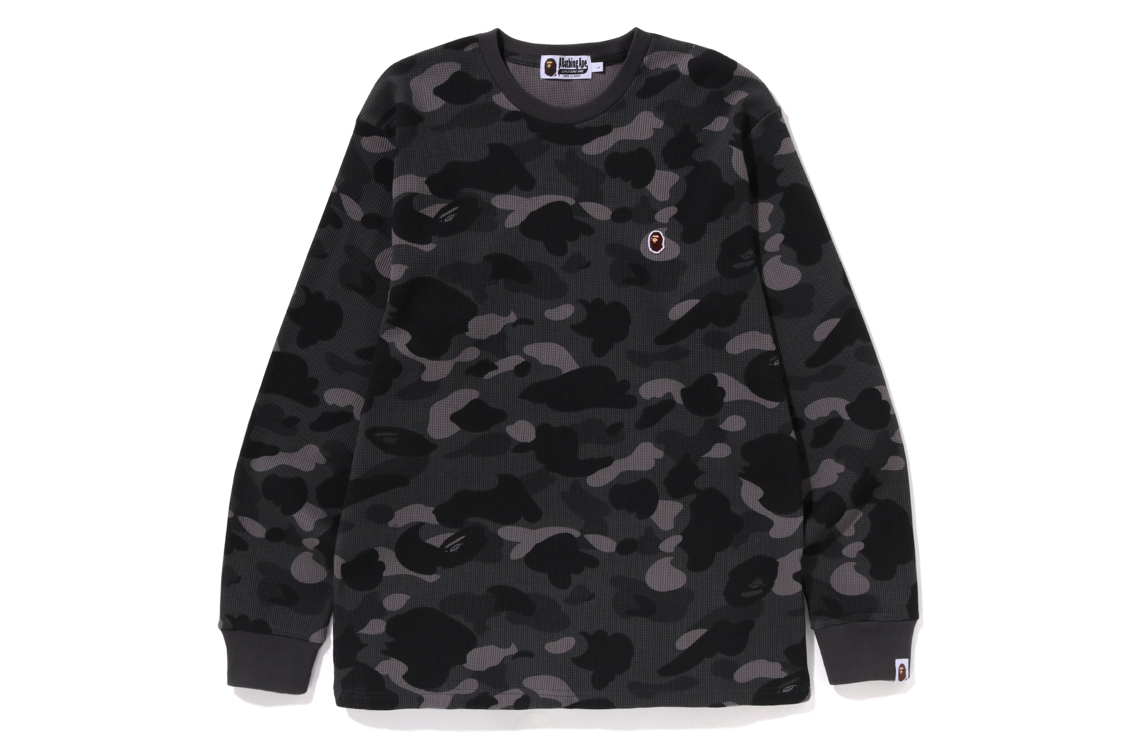 A bathing deals ape college thermal long sleeve black bape