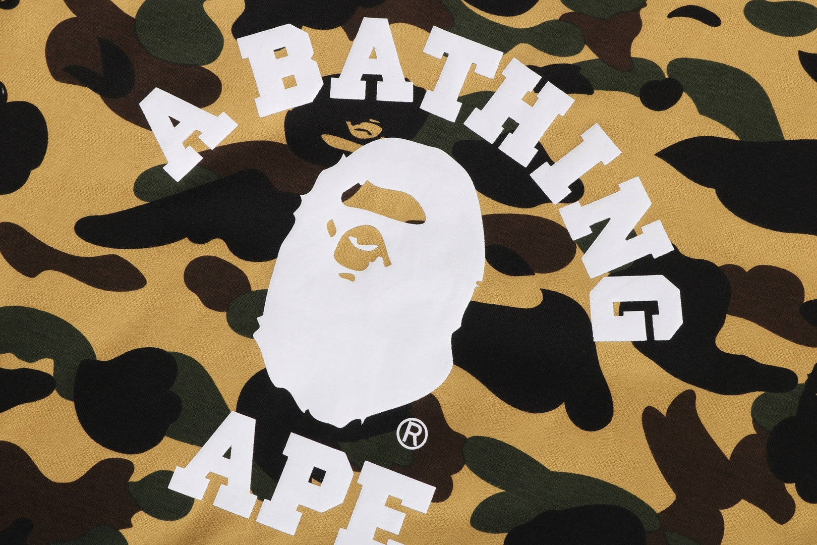 BAPE 1st Camo College newest Tee Yellow