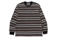 APE HEAD ONE POINT STRIPE RELAXED FIT L/S TEE MENS