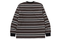 APE HEAD ONE POINT STRIPE RELAXED FIT L/S TEE MENS