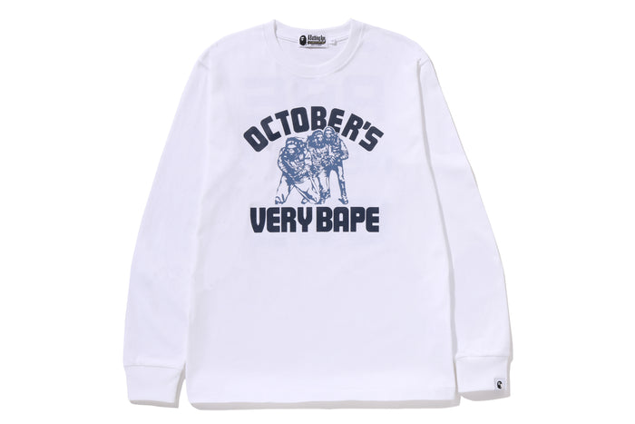 BAPE X OVO COLLEGE LONG SLEEVE TEE