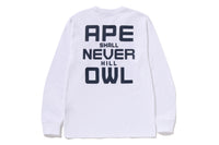 BAPE X OVO COLLEGE LONG SLEEVE TEE