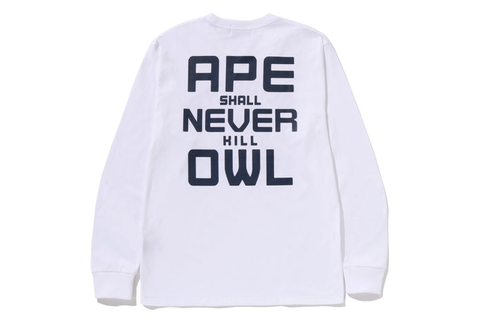 BAPE X OVO COLLEGE LONG SLEEVE TEE