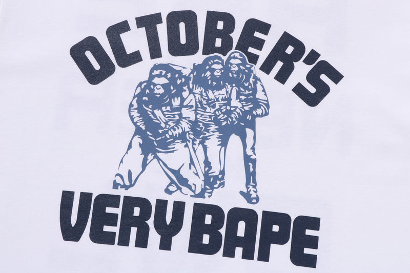 BAPE X OVO COLLEGE LONG SLEEVE TEE