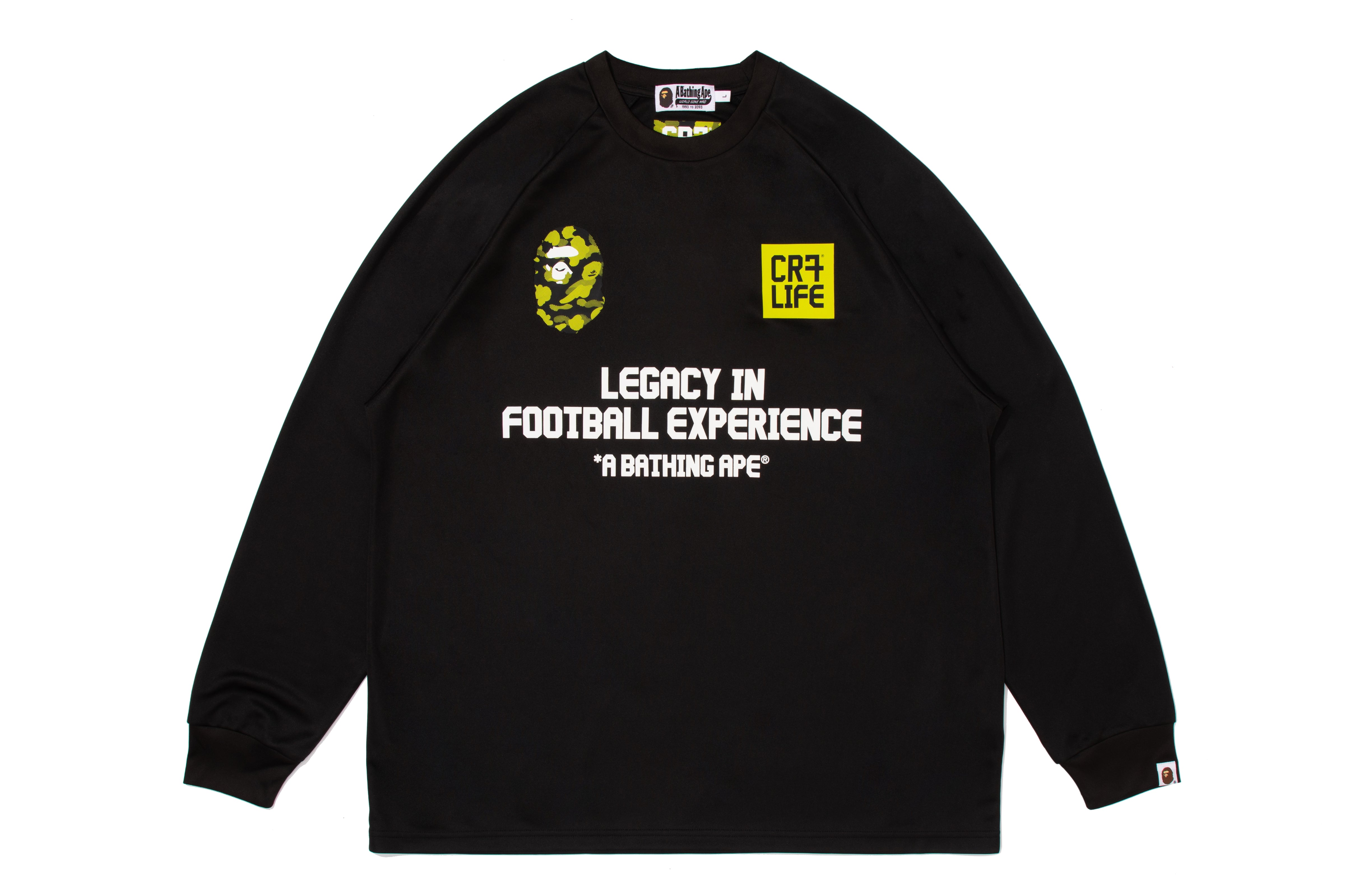 BAPE X CR7 LIFE MULTI LOGO POLY RELAXED FIT LS FOOTBALL JERSEY