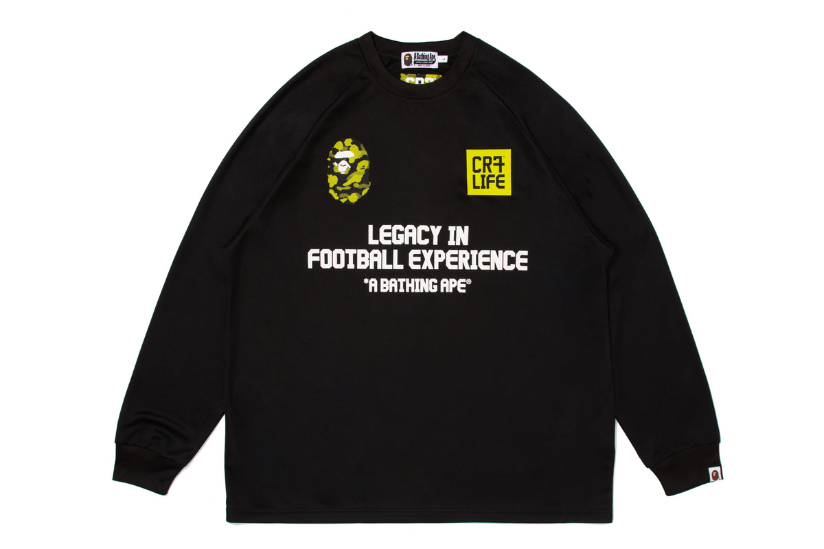 BAPE X CR7 LIFE MULTI LOGO POLY RELAXED FIT LS FOOTBALL JERSEY