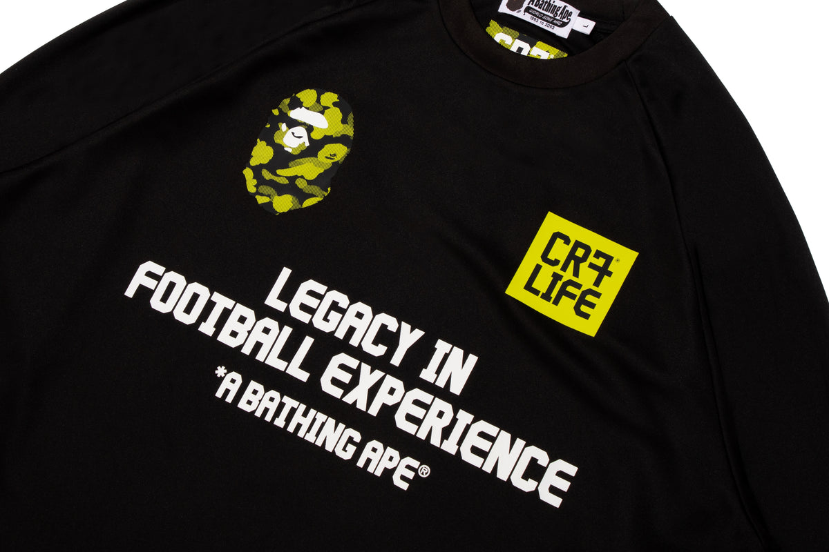BAPE X CR7 LIFE MULTI LOGO POLY RELAXED FIT LS FOOTBALL JERSEY