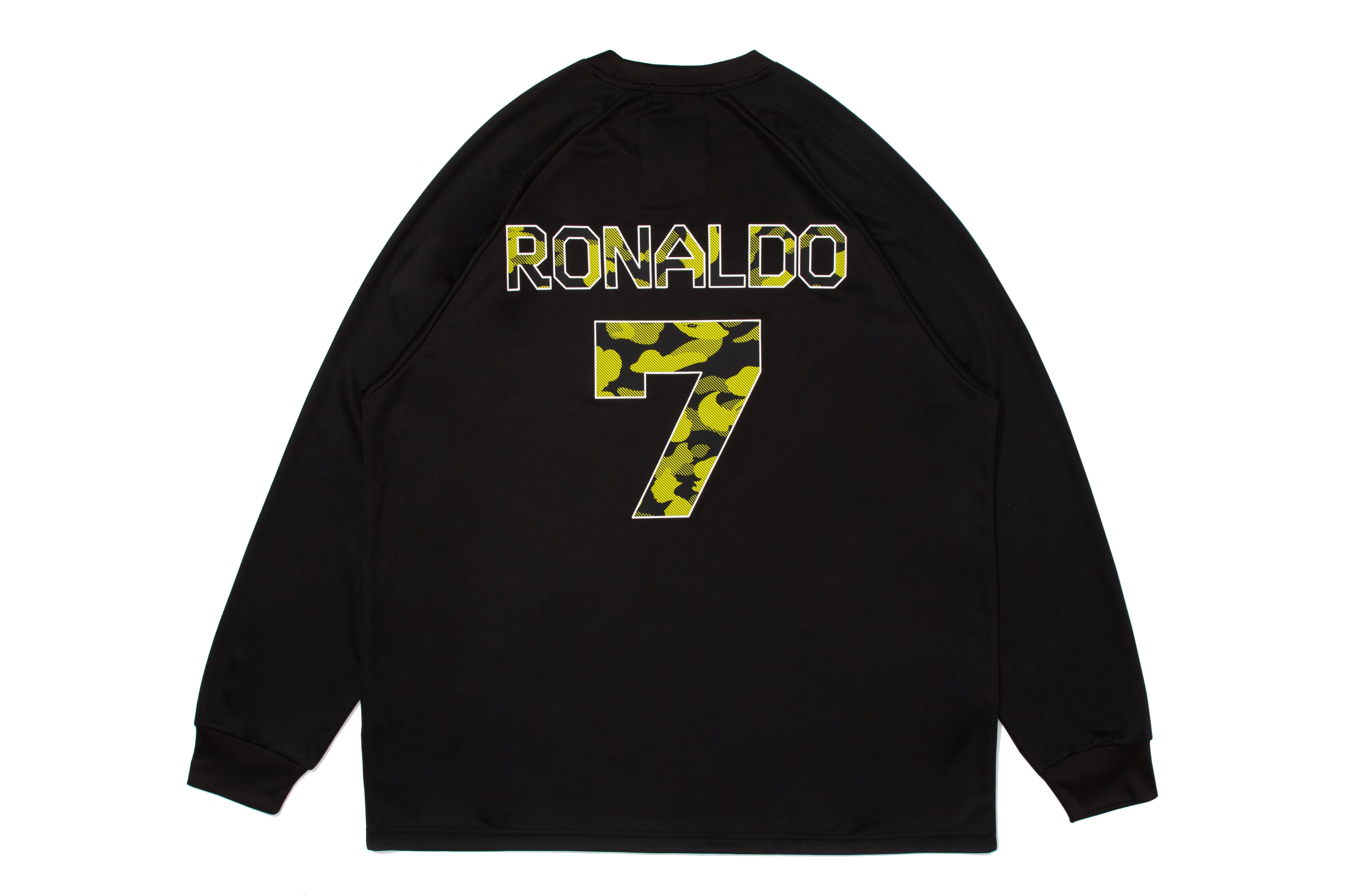 BAPE X CR7 LIFE MULTI LOGO POLY RELAXED FIT LS FOOTBALL JERSEY