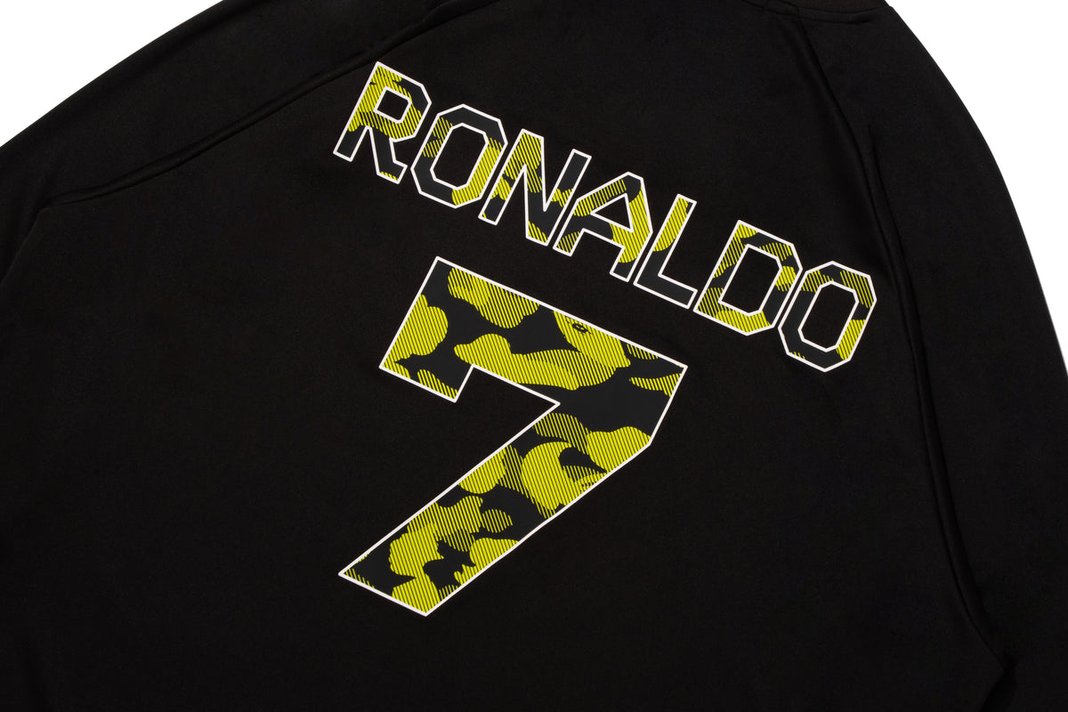 BAPE X CR7 LIFE MULTI LOGO POLY RELAXED FIT LS FOOTBALL JERSEY