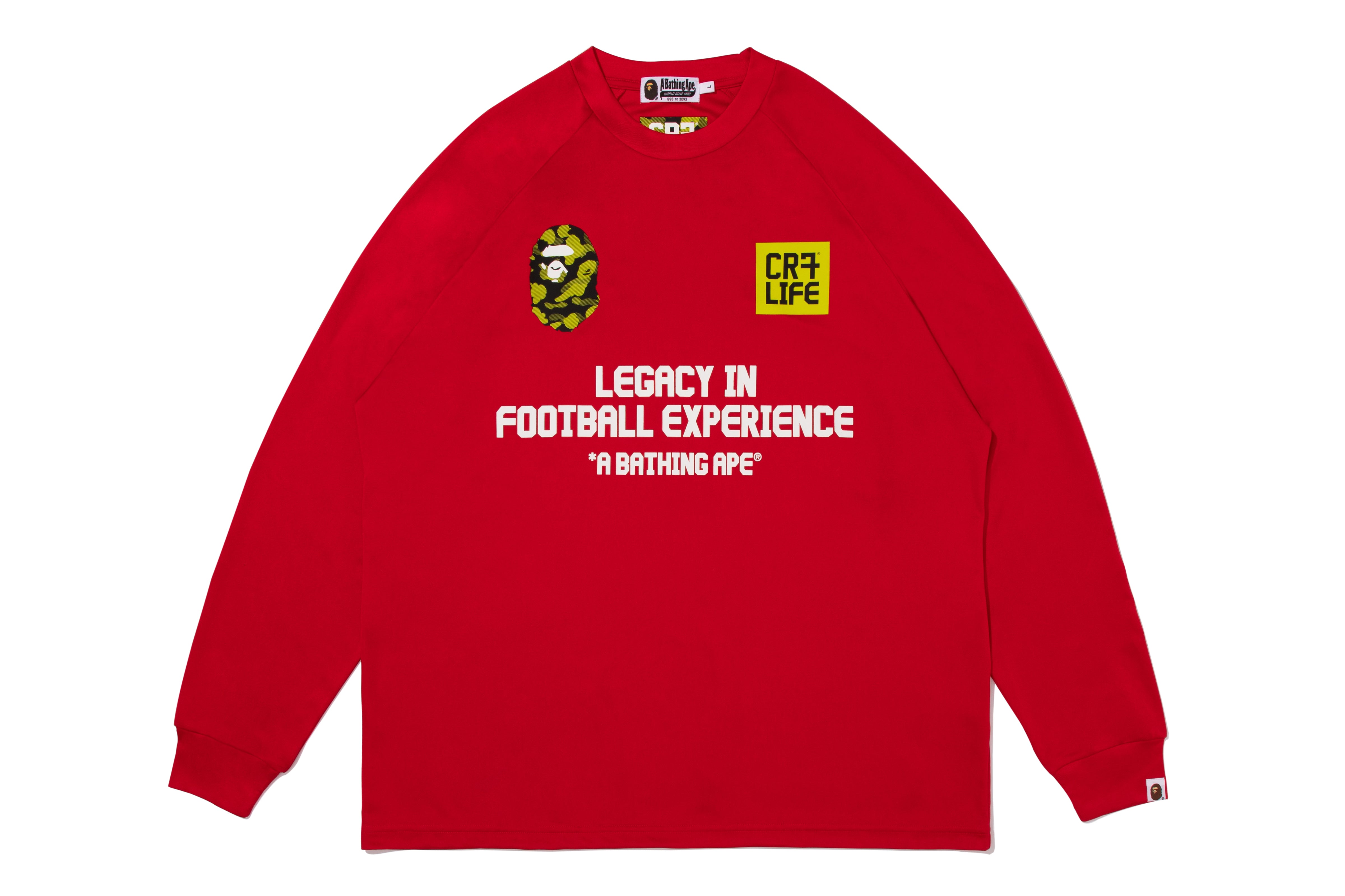 BAPE X CR7 LIFE MULTI LOGO POLY RELAXED FIT LS FOOTBALL JERSEY