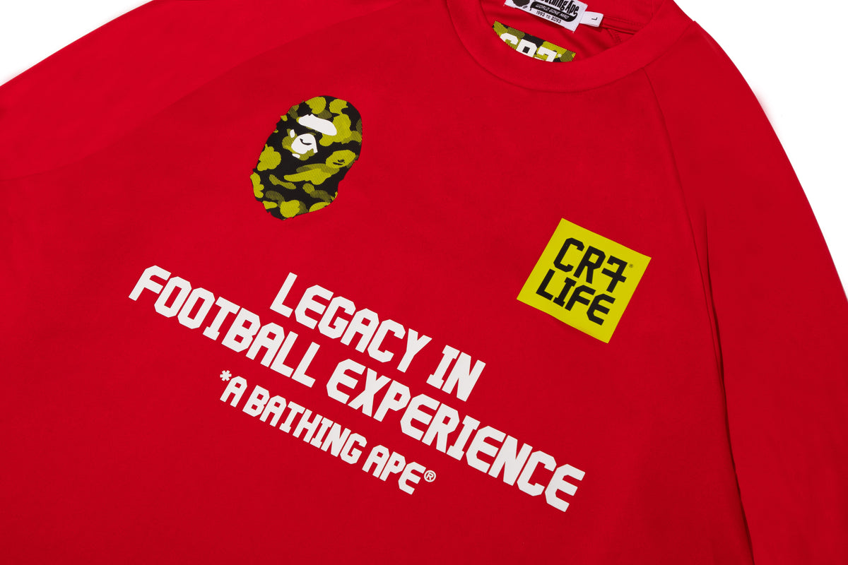 BAPE X CR7 LIFE MULTI LOGO POLY RELAXED FIT LS FOOTBALL JERSEY