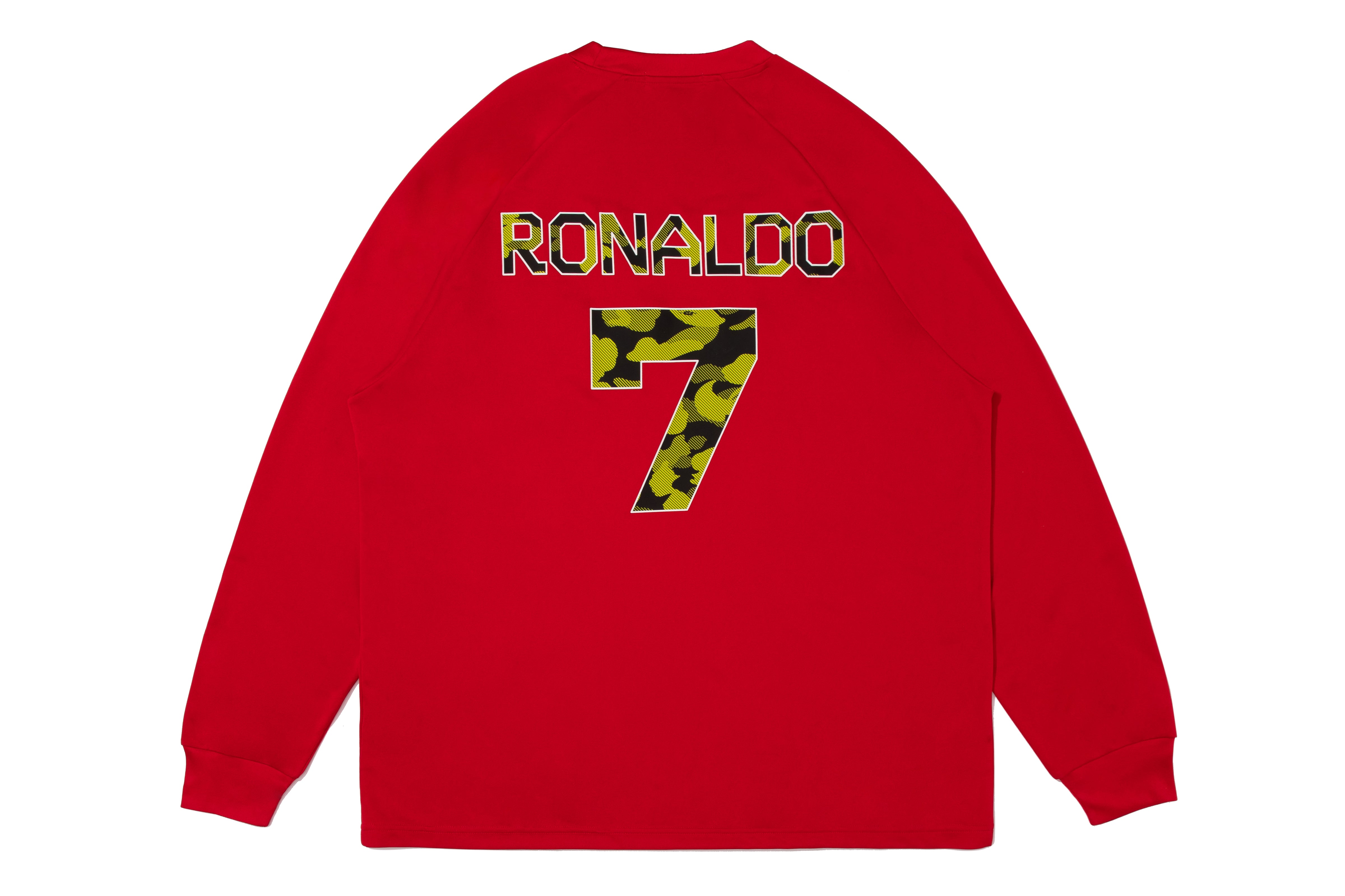 BAPE X CR7 LIFE MULTI LOGO POLY RELAXED FIT LS FOOTBALL JERSEY