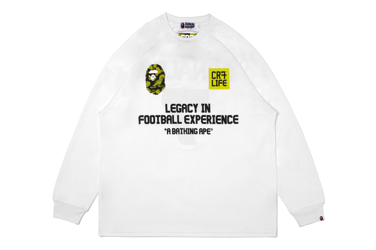 BAPE X CR7 LIFE MULTI LOGO POLY RELAXED FIT LS FOOTBALL JERSEY