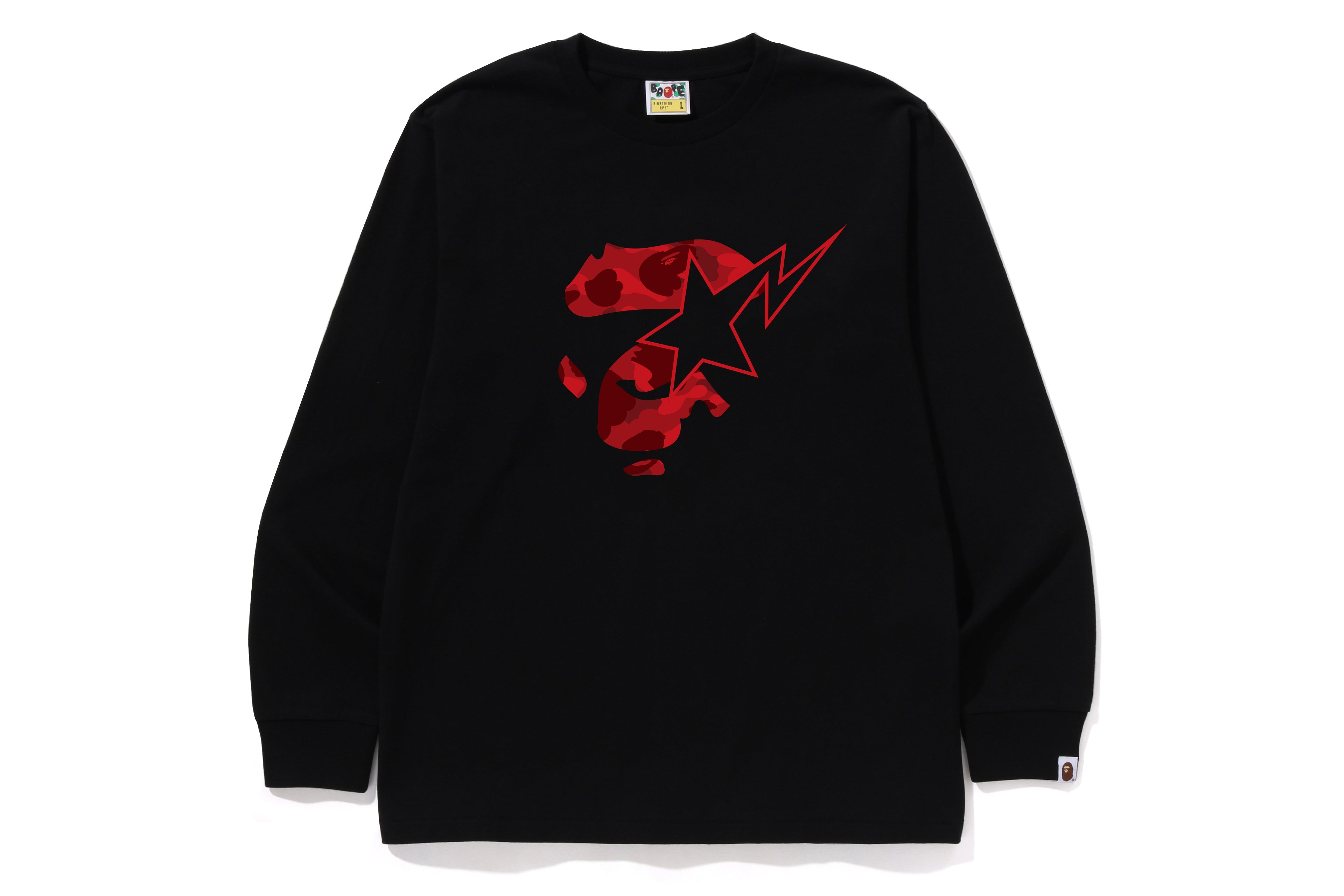 COLOR CAMO APE FACE STA LS TEE – eu.bape.com